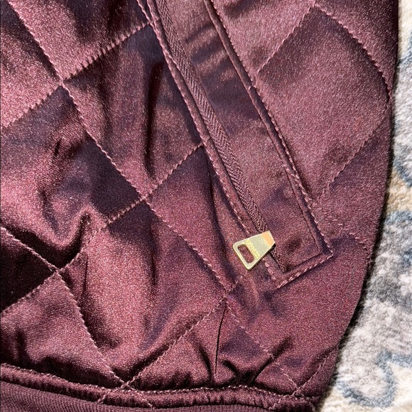 Express Quilted Bomber Jacket in Burgundy - Picture 3 of 4